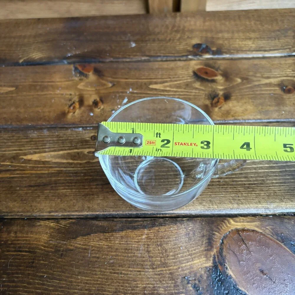 Vintage Clear Glass Teacups -‎ Set of 4 with Swirled Handles